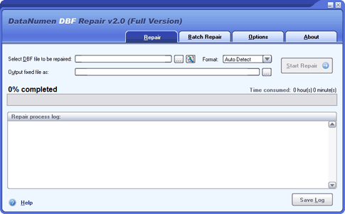 DataNumen DBF Repair Screenshot